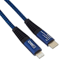 Miniatyrbild 1 av 2: USB C till Lightning-kabel - 2GO - 100 cm - Flätad nylon - Synk & Ladda - Blå