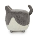 Miniatyrbild 2 av 3: Taburett - Balvi - Le Minou - Grå/Vit - Trä - Fotstöd i form av en katt grå vit