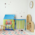 Miniatyrbild 2 av 6: Relaxdays Tält för barn i form av garage, H x L x P: 109 x 146 x 75 cm, inomhus och utomhus, flerfärgad blå, grön, gul
