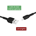Miniatyrbild 4 av 6: Hoco - Flash datakabel (X20) - USB-A till Lightning, 10W, 2,4A, 1,0m - Svart