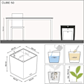 Miniatyrbild 3 av 5: LECHUZA Planteringsmaskin CUBE Cottage 50 ALLT-I-ET Mocka 442088 Mocka