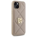 Miniatyrbild 6 av 6: iPhone 15 Plus-fodral - DKNY läder quiltad staplad logotyp (DKHCP15MPQDSLE) - Noir