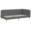 Sängram i tyg - vidaXL - Mörkgrå - 100x200 cm - L-formad design - Mångsidig bäddsoffa - Lamellram Mörkgrå