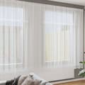 Miniatyrbild 3 av 6: Blommönstrad spetsgardin - vidaXL - Vit - 220x600 cm - Polyester - Ljusfilterande - Integritetspaneler Vit