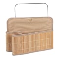 Miniatyrbild 6 av 6: Relaxdays, korg, tygöverdrag, bambu, rektangulär, badrumskorg 16,5x38x28,5 cm, färgval brun ljus, grädde, svart