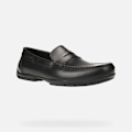 Miniatyrbild 3 av 4: Loafers för män - Geox - U MONER W 2FIT - Svart läder - Bekväm och andas Svart 41 1/2