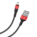Miniatyrbild 3 av 6: Hoco - Xpress-laddningsdata kabel (X26) - USB-A till USB Type-C, 10W, 2A, 1,0m - Svart / Röd