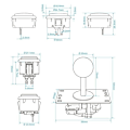 Miniatyrbild 3 av 4: Sjjx - 822a - SJJX Zero Delay Arcade DIY Kit delar USB-kodare till PC Joystick 5Pin Rocker + 10st svarta tryckknappar svart