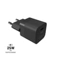Strömadapter - FIXED - Mini USB-C-laddare - 25W - Power Delivery 3.0 - Svart svart