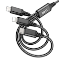 Miniatyrbild 3 av 6: USB-A till Type-C, Lightning, Micro-USB, 2A, 1m - Hoco Super (X76) - Svart