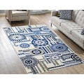 Miniatyrbild 3 av 4: Teppe - MANI TEXTILE - MILANO - 160x230 cm - Polyester - Halkfri - Maskinvaskbar Blå