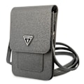 Miniatyrbild 1 av 4: Guess Wallet Saffiano Triangle-logotyp telefonväska (grå) - 3666339050504