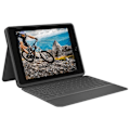 Miniatyrbild 1 av 4: Logitech Rugged Folio för iPad (7:e, 8:e och 9:e generationen) skyddande tangentbordsfodral, italienskt QWERTY-tangentbord - svart