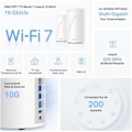 Miniatyrbild 2 av 4: Mesh WiFi 7 BE19000 tri-band - TP-Link Deco BE85 (2-Pack) - Ethernet/Fiber-port 10 Gbit/s - WiFi-hastighet upp till 19 Gbit/s - WPA3