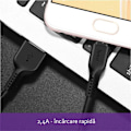 Miniatyrbild 4 av 6: Hoco - Flash datakabel (X20) - USB-A till USB Type-C, 10W, 3A, 2m - Svart