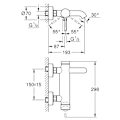 Miniatyrbild 2 av 5: Förkromad frilagd väggmonterad bad-duschblandare ESSENCE - GROHE - 33624-001