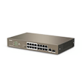 Miniatyrbild 3 av 4: Tenda TEF1118P-16-150W, Fast Ethernet (10-100), Ethernet-anslutning, stöder strömförsörjning via denna port (PoE), Monteringsnät