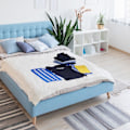Miniatyrbild 2 av 6: Relaxdays Set med 2 plattor Fickfolder Stor platta för att vika, A4 / A5-format, blå och gul blått, gult