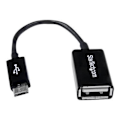 Miniatyrbild 2 av 2: 12cm Micro USB till USB Host OTG Adapter Kabel - 12cm Micro USB till USB Host OTG Adapter - M/F - Svart - UUSBOTG