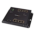 Miniatyrbild 3 av 3: STARTECH 8-portars PoE+ och 2-portars SFP Managed Gigabit Ethernet-switch - väggmonterad industriell nätverksswitch