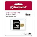 Miniatyrbild 2 av 3: TRANSCEND 8GB UHS-I U1 microSD Flash-minneskort med adapter MLC