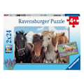 Miniatyrbild 1 av 4: Pussel 2 x 24 bitar: Hästars kärlek Flerfärgad