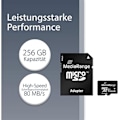 Miniatyrbild 2 av 2: MikroSDXC-minneskort - MEDIARANGE - 256 Go - UHS-1 - Klass 10 - SD-adapter ingår