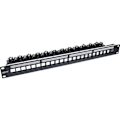 Miniatyrbild 1 av 4: Rack - Inline bay tillbehör - 76824P - (R) Keystone RAL9005 24-fack patchpanel, 19", 1U, svart