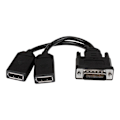 Miniatyrbild 2 av 3: DMS-59 (LFH) till 2x DisplayPort adapterkabel - STARTECH - 20cm - Svart
