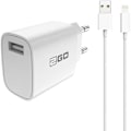 Miniatyrbild 1 av 2: Kit USB-laddare 2GO - iPhone 5 till 12 Pro Max - USB-kabel - 2A - 5V - Dataöverföring