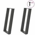 vidaXL U-formade bordsben, 2 delar, antracit, 38 x (72-73) cm, stål 4012782
