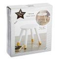 Miniatyrbild 2 av 6: Trästoool - ATMOSPHERA - Vit - Diameter 24 cm - Höjd 26 cm - Modern design VIT