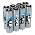 Miniatyrbild 1 av 4: ANSMANN AA mignon batteri 2850mAh 1,2V - AA uppladdningsbara batterier med hög kapacitet & ingen minneseffekt (8 stycken)
