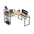 Miniatyrbild 1 av 4: Hörnkontor - MARK ADLER - Ledare 5.9 - Kompakt design - Inbyggd förvaring - Träfinish Svart + Bricka i ekträ