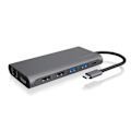 Miniatyrbild 1 av 4: ICY BOX USB-C Dockningsstation med 2 HDMI-portar, 1 DisplayPort 1.4, 100 W strömförsörjning, 4 USB-portar, Läsare av