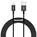Miniatyrbild 1 av 4: BASEUS 2m 2.4A snabbladdningsdatakabel kompatibel med iPhone, svart