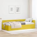 vidaXL Vinkel sängram Gul 80 cm x 200 cm Sammet 42016067