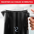 Miniatyrbild 4 av 6: TEFAL Smart'n Light, Vattenkokare, Digital skärm, 1,7 L, 5 temperaturer, Anti-skållningsvägg, Rostfri inredning, 360° bas KO850810 Svart