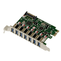 Miniatyrbild 1 av 2: PCI EXPRESS PCIe till USB 3.0 Controller Card 7 horisontella USB3 A-portar med Via VLI VL805 Chipset