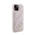 Miniatyrbild 4 av 6: Karl Lagerfeld Diagonal Quilted Script - Fodral för iPhone 14/15/13 (Rosa) Rosa