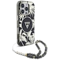 Miniatyrbild 3 av 6: Coque Guess Palm Trees Triangle Pearl Strap MagSafe för iPhone 16 Pro (svart) svart