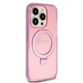 Miniatyrbild 4 av 6: Coque för iPhone 15 Pro - Guess Ring Stand Script Glitter MagSafe (GUHMP15LHRSGSP) - Rosa