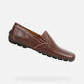 Miniatyrbild 1 av 4: Loafers för män - Geox U MONER - Smidigt brunt läder - Andas komfort Brun 44