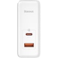Miniatyrbild 2 av 4: Nätadapter 1x USB-A-port + 1x USB-C-port 100W + USB-C-kabel 1m Baseus GaN5 Pro - vit - TU