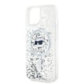 Miniatyrbild 1 av 2: Coque för iPhone 16 - Karl Lagerfeld Glittrande Vätska MagSafe (KLHMP16SLGCHSGH) - Tête de Choupette Transparent