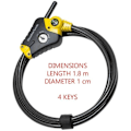 Miniatyrbild 3 av 4: Stöldskydd - MASTER LOCK - Python 8433EURD - Justerbar längd från 30 cm till 1,8 m - Vridet stål - Svart