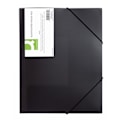 Miniatyrbild 1 av 2: Q-Connect A4 3-flikars transparent svart elastisk plastficka 400 mikron KF02314