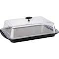 Miniatyrbild 2 av 2: Set kyltisk kylplatta - APS - Rektangulär - Transparent svart - 43x29x14 cm - Inkluderar förvaringskupa