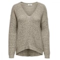 Miniatyrbild 3 av 3: Pull kvinnod - Jacqueline de Yong - MEGAN - Beige melerat - V-ringning - Oversized - jag