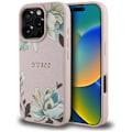 Miniatyrbild 1 av 6: Coque Guess Grained Flower Printed MagSafe för iPhone 16 Pro (rosa) rosa